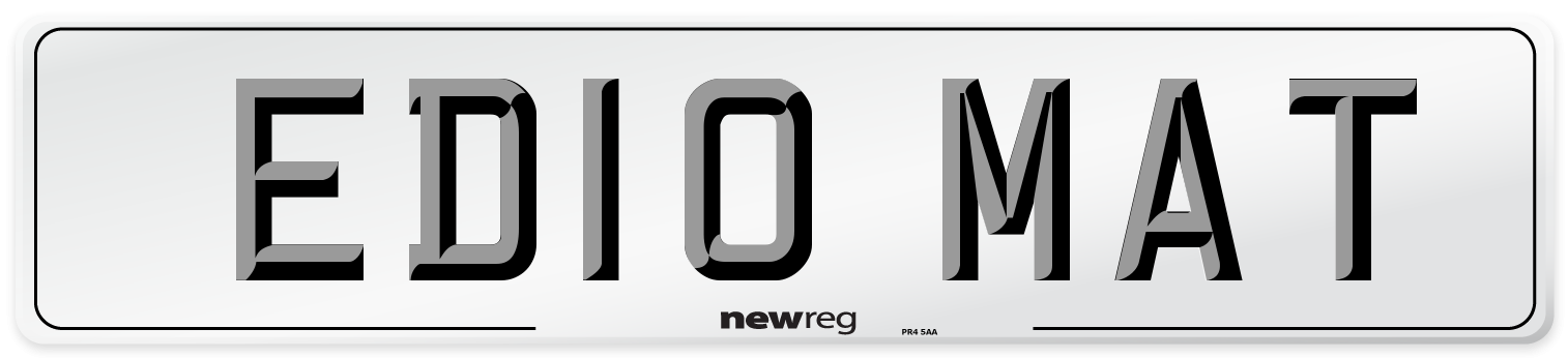 ED10 MAT Number Plate from New Reg